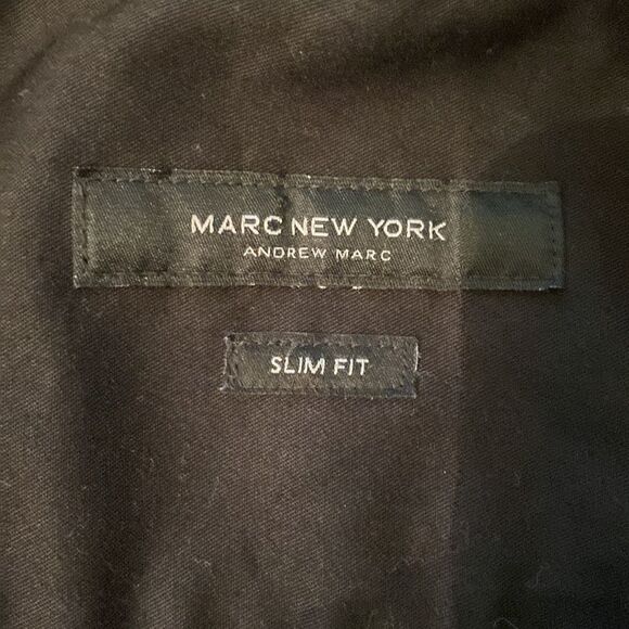MARC NEW YORK ANDREW MARC BLACK MENS SLIM FIT BUTTON UP DRESS SHIRT - Picture 2 of 6